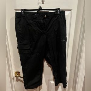Ulla Pokpen black cargo capri pants